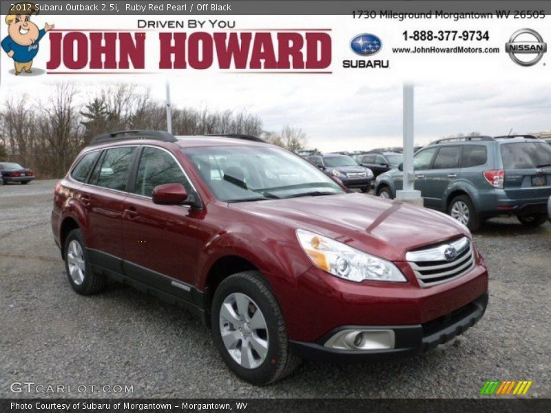 Ruby Red Pearl / Off Black 2012 Subaru Outback 2.5i