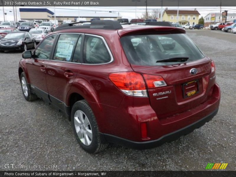 Ruby Red Pearl / Off Black 2012 Subaru Outback 2.5i