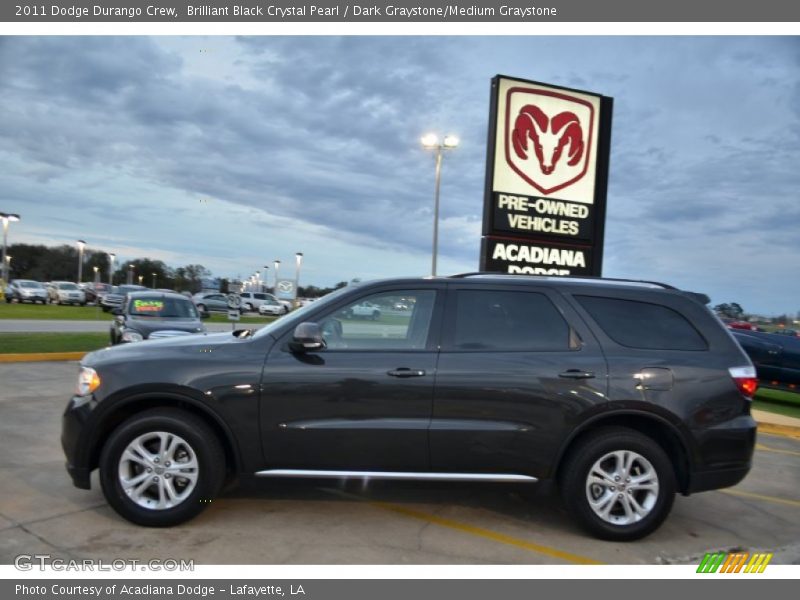 Brilliant Black Crystal Pearl / Dark Graystone/Medium Graystone 2011 Dodge Durango Crew
