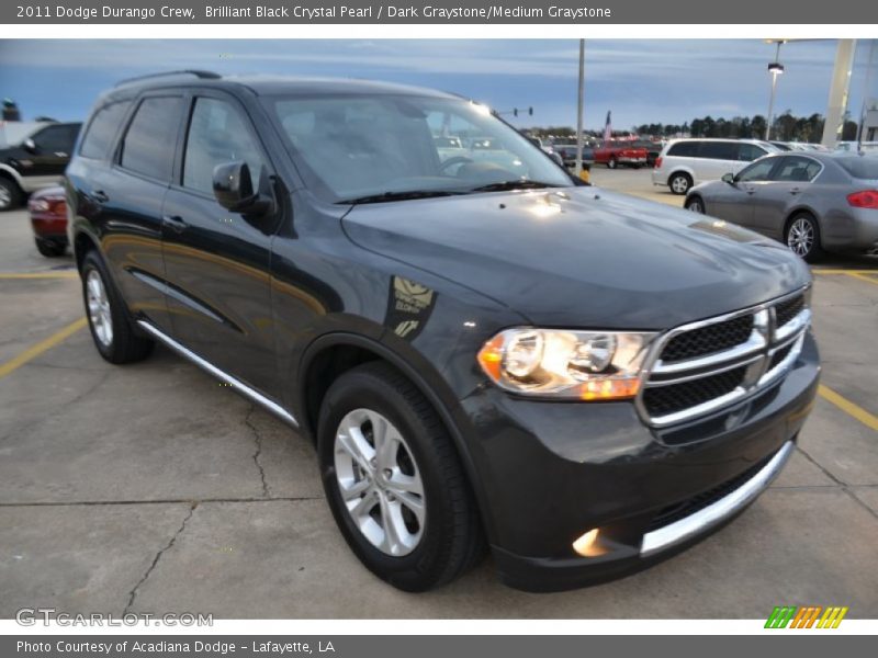Brilliant Black Crystal Pearl / Dark Graystone/Medium Graystone 2011 Dodge Durango Crew