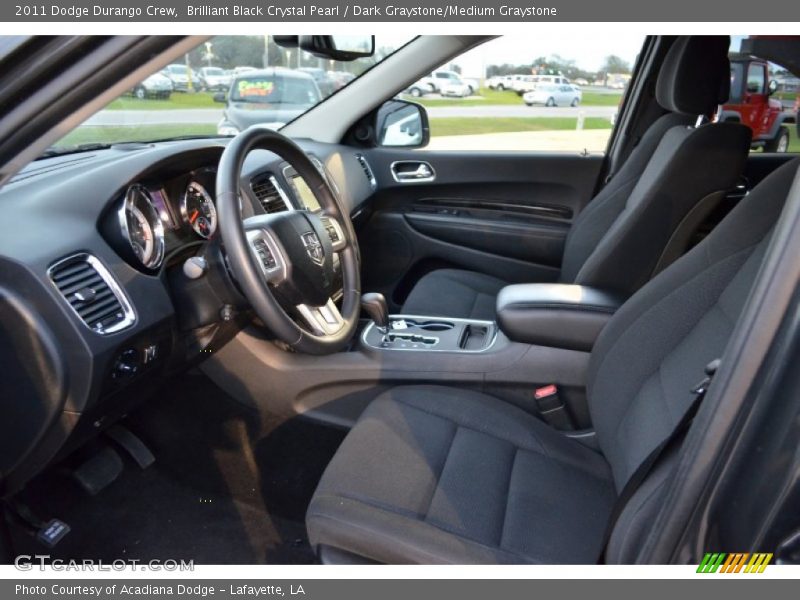 Brilliant Black Crystal Pearl / Dark Graystone/Medium Graystone 2011 Dodge Durango Crew