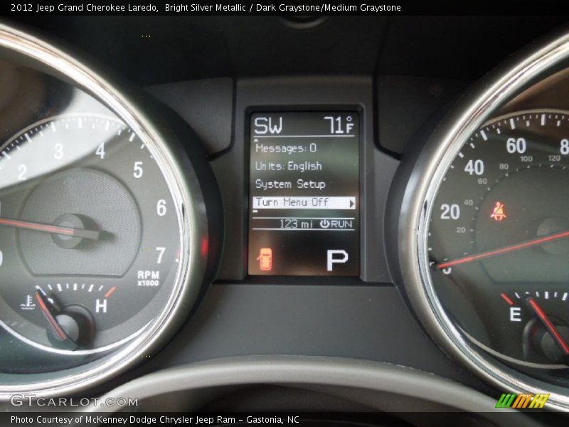 Bright Silver Metallic / Dark Graystone/Medium Graystone 2012 Jeep Grand Cherokee Laredo
