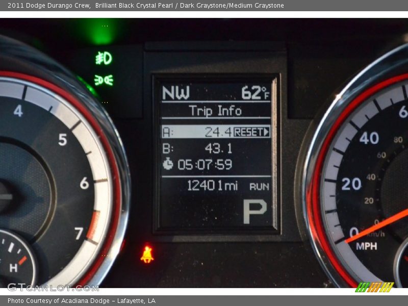 Brilliant Black Crystal Pearl / Dark Graystone/Medium Graystone 2011 Dodge Durango Crew