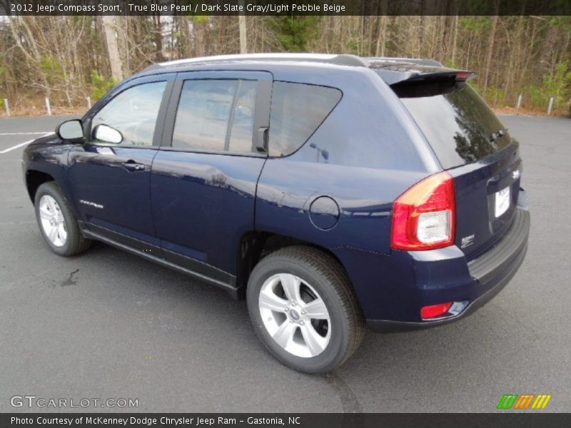 True Blue Pearl / Dark Slate Gray/Light Pebble Beige 2012 Jeep Compass Sport