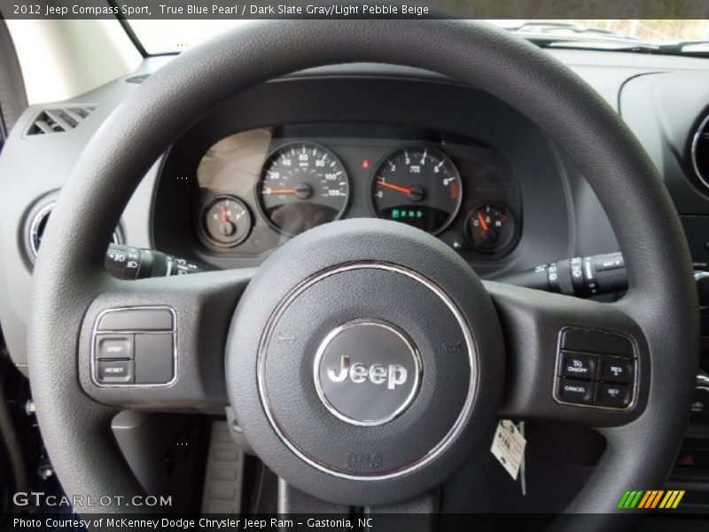 True Blue Pearl / Dark Slate Gray/Light Pebble Beige 2012 Jeep Compass Sport