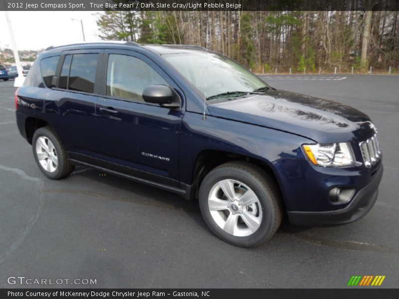 True Blue Pearl / Dark Slate Gray/Light Pebble Beige 2012 Jeep Compass Sport