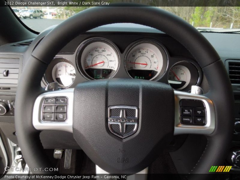 Bright White / Dark Slate Gray 2012 Dodge Challenger SXT