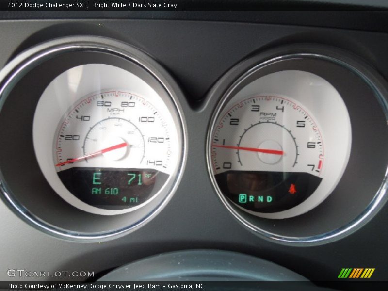 Bright White / Dark Slate Gray 2012 Dodge Challenger SXT