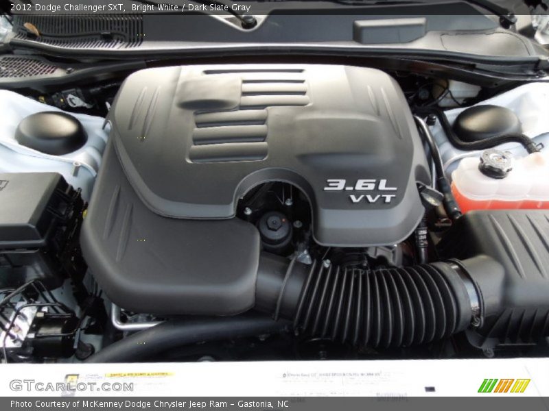 Bright White / Dark Slate Gray 2012 Dodge Challenger SXT