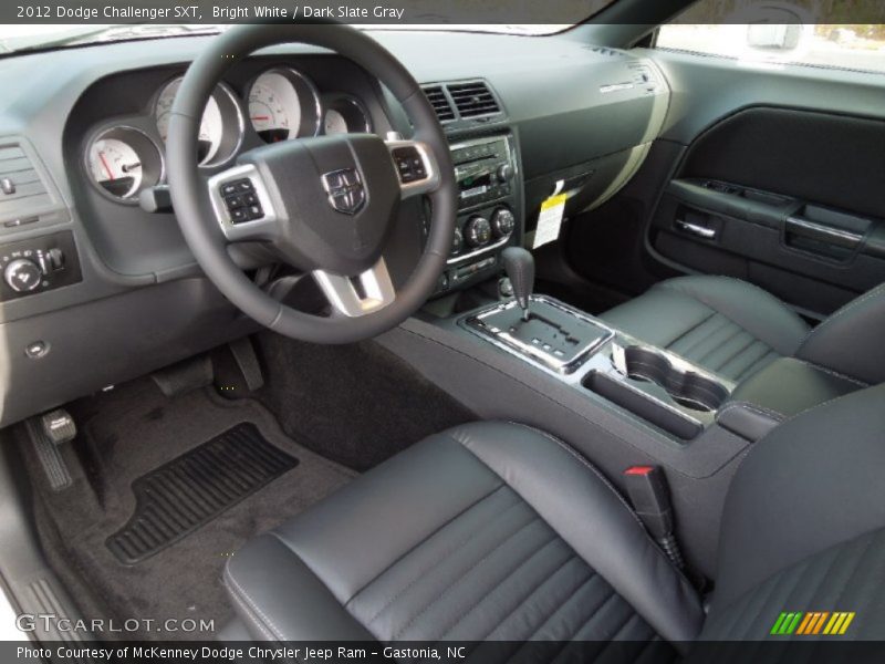 Bright White / Dark Slate Gray 2012 Dodge Challenger SXT