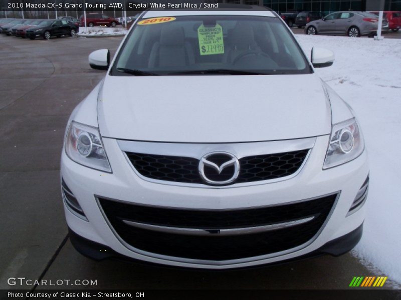 Crystal White Pearl Mica / Sand 2010 Mazda CX-9 Grand Touring AWD