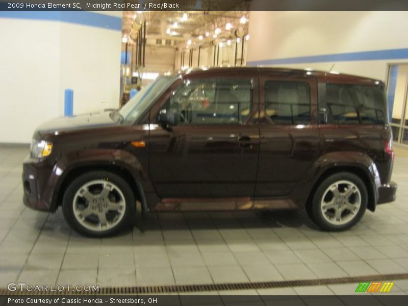 Midnight Red Pearl / Red/Black 2009 Honda Element SC