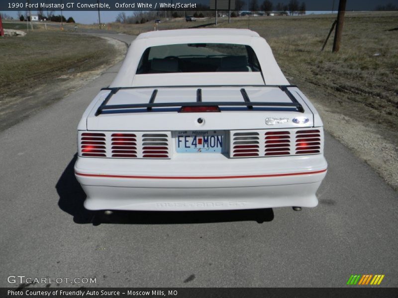 Oxford White / White/Scarlet 1990 Ford Mustang GT Convertible