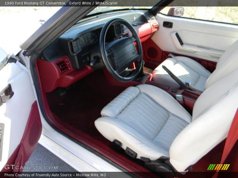 White/Scarlet Interior - 1990 Mustang GT Convertible 