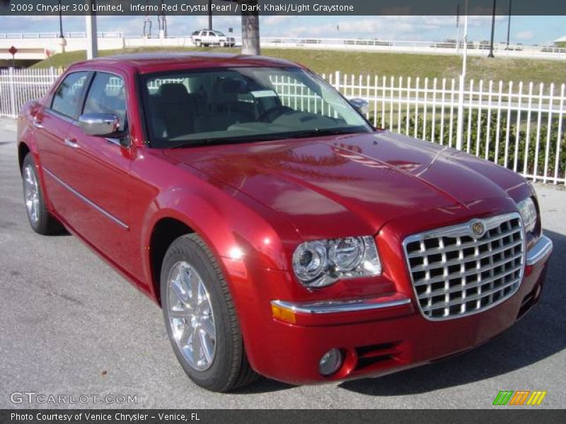 Inferno Red Crystal Pearl / Dark Khaki/Light Graystone 2009 Chrysler 300 Limited