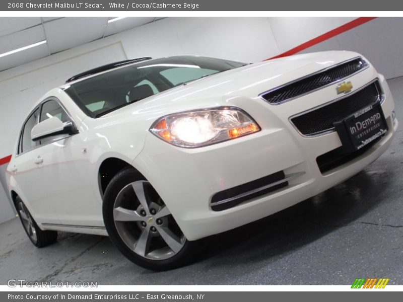 White / Cocoa/Cashmere Beige 2008 Chevrolet Malibu LT Sedan