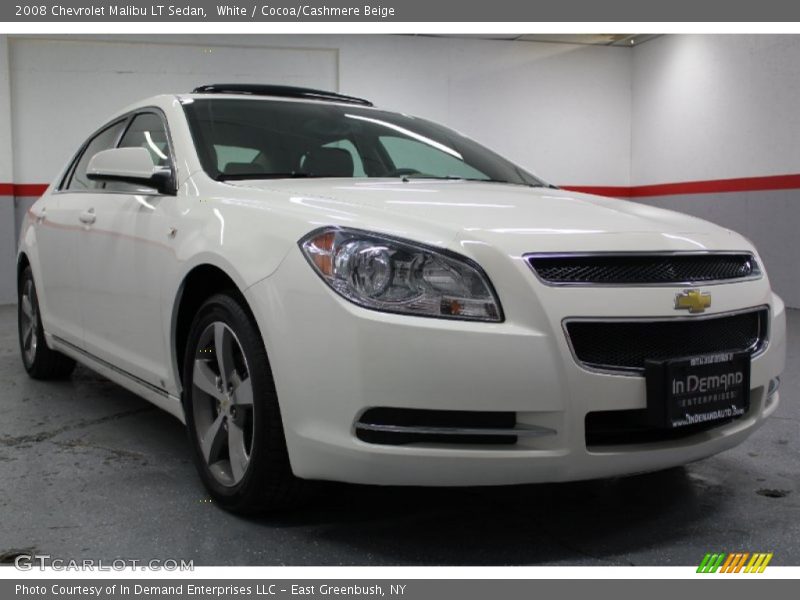 White / Cocoa/Cashmere Beige 2008 Chevrolet Malibu LT Sedan