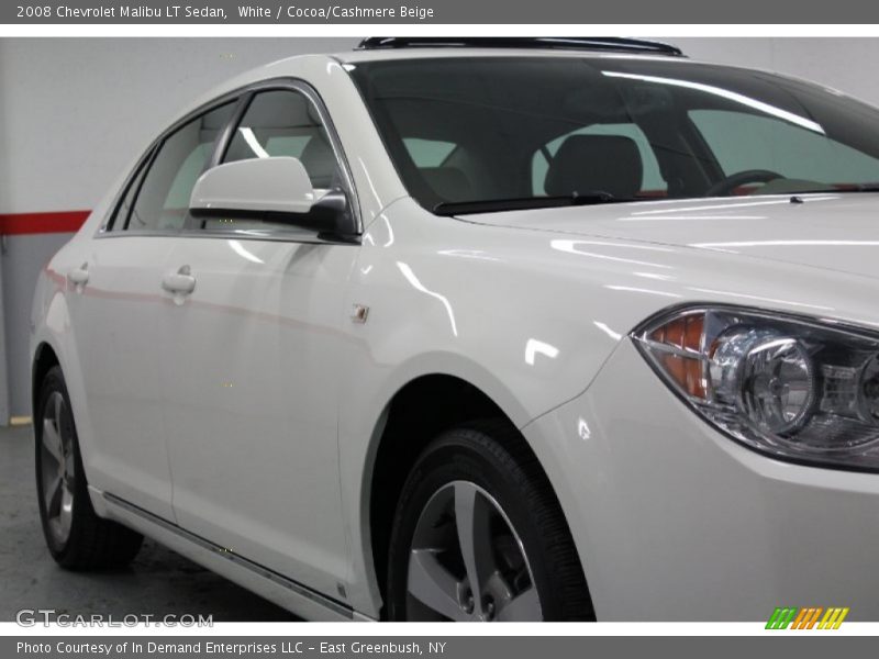 White / Cocoa/Cashmere Beige 2008 Chevrolet Malibu LT Sedan