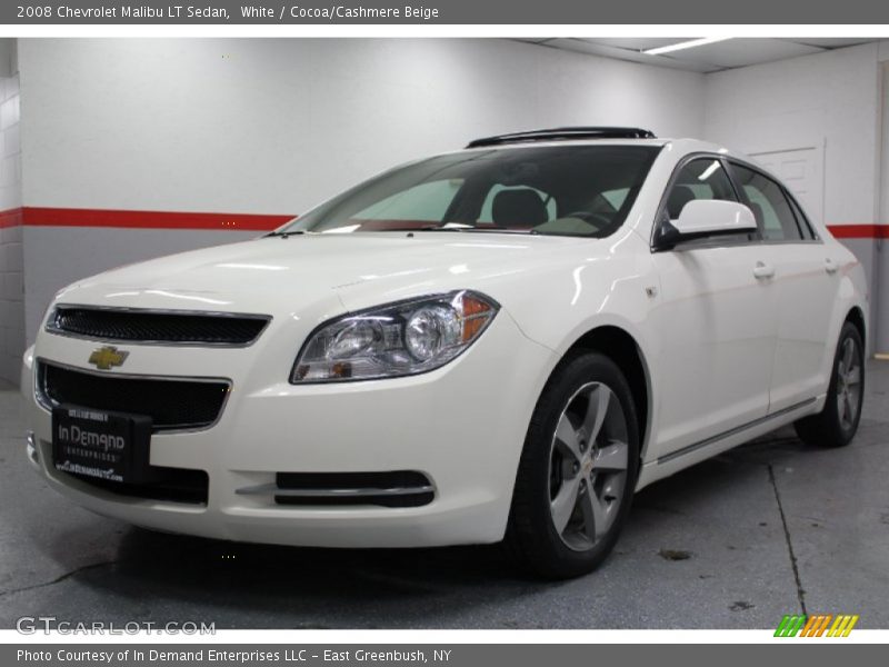 White / Cocoa/Cashmere Beige 2008 Chevrolet Malibu LT Sedan