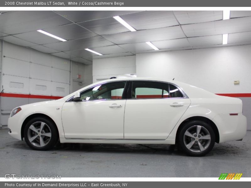 White / Cocoa/Cashmere Beige 2008 Chevrolet Malibu LT Sedan