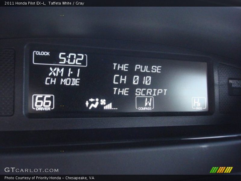Taffeta White / Gray 2011 Honda Pilot EX-L