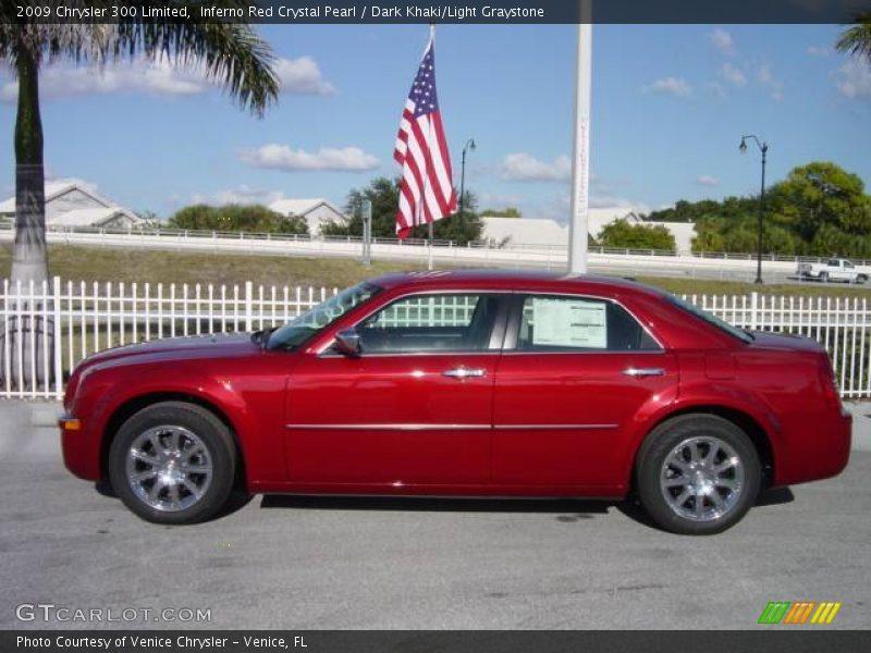 Inferno Red Crystal Pearl / Dark Khaki/Light Graystone 2009 Chrysler 300 Limited