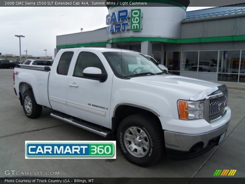 Summit White / Light Cashmere 2008 GMC Sierra 1500 SLT Extended Cab 4x4