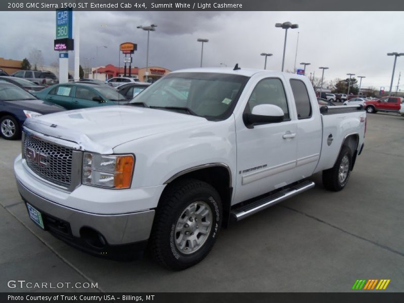 Summit White / Light Cashmere 2008 GMC Sierra 1500 SLT Extended Cab 4x4