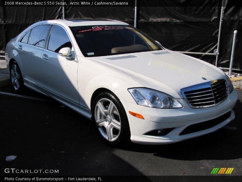 Arctic White / Cashmere/Savanna 2008 Mercedes-Benz S 550 Sedan
