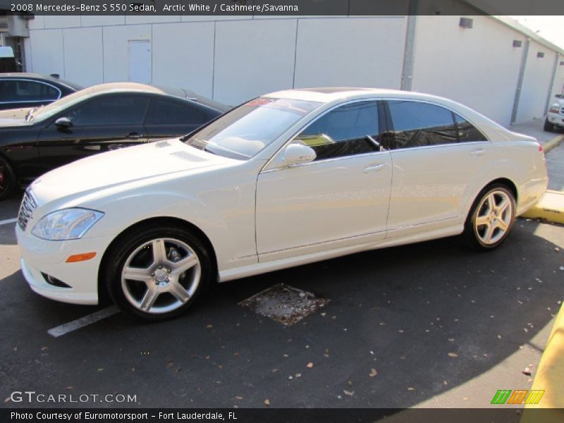 Arctic White / Cashmere/Savanna 2008 Mercedes-Benz S 550 Sedan