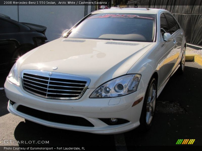Arctic White / Cashmere/Savanna 2008 Mercedes-Benz S 550 Sedan