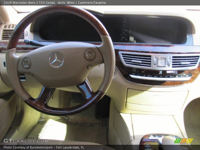 Arctic White / Cashmere/Savanna 2008 Mercedes-Benz S 550 Sedan