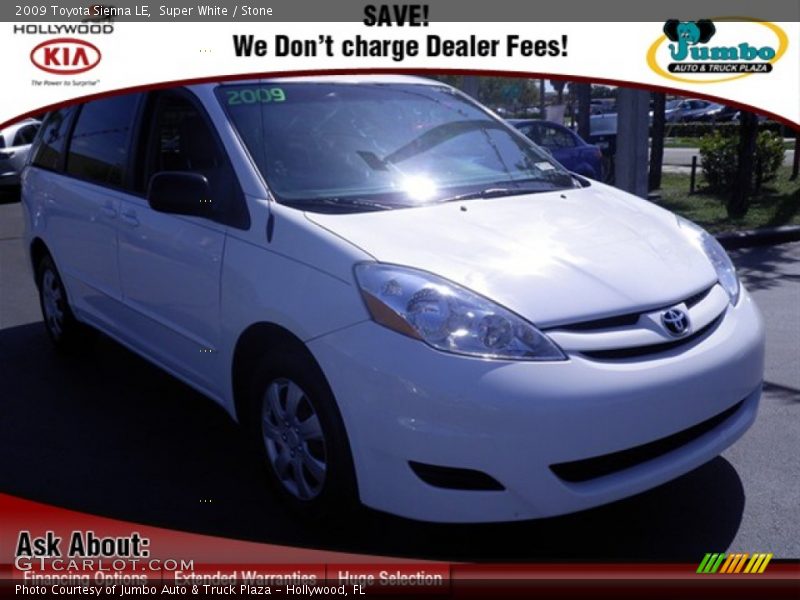 Super White / Stone 2009 Toyota Sienna LE