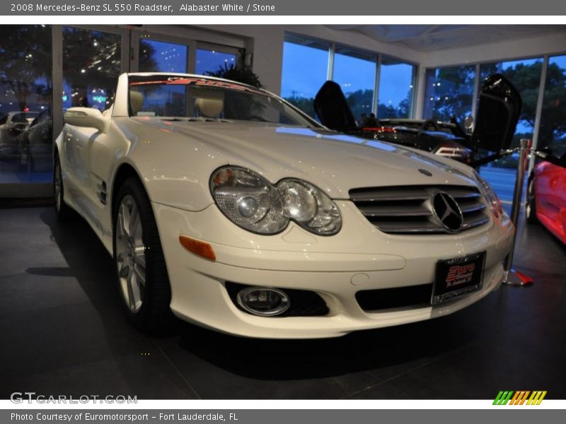 Alabaster White / Stone 2008 Mercedes-Benz SL 550 Roadster