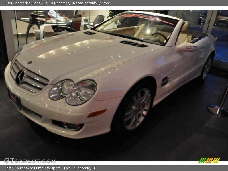 Alabaster White / Stone 2008 Mercedes-Benz SL 550 Roadster