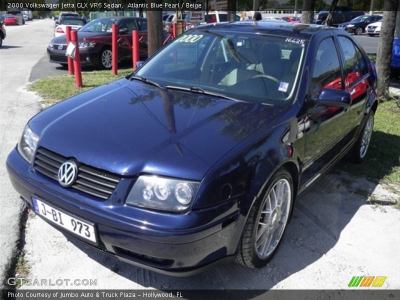 Atlantic Blue Pearl / Beige 2000 Volkswagen Jetta GLX VR6 Sedan