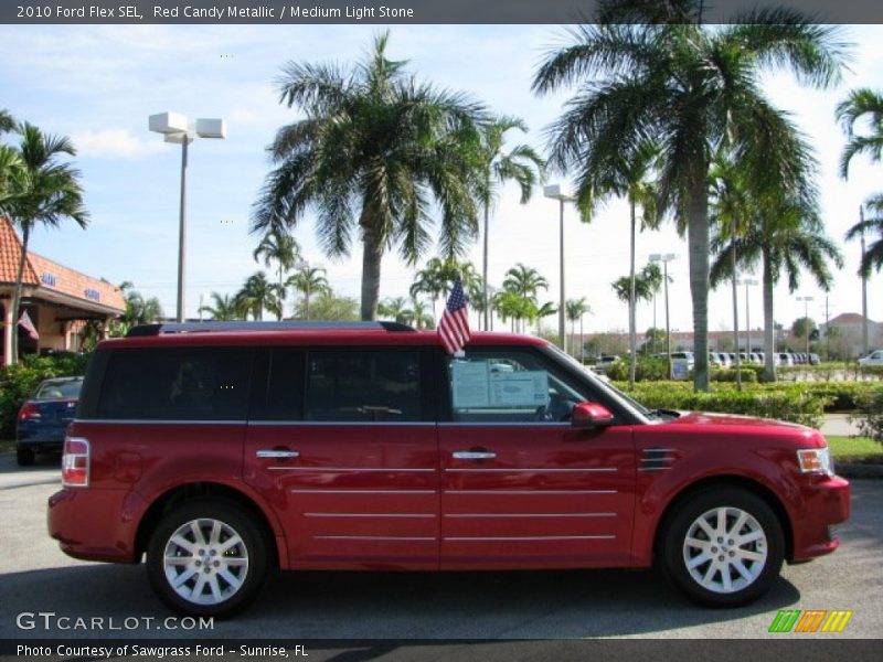 Red Candy Metallic / Medium Light Stone 2010 Ford Flex SEL