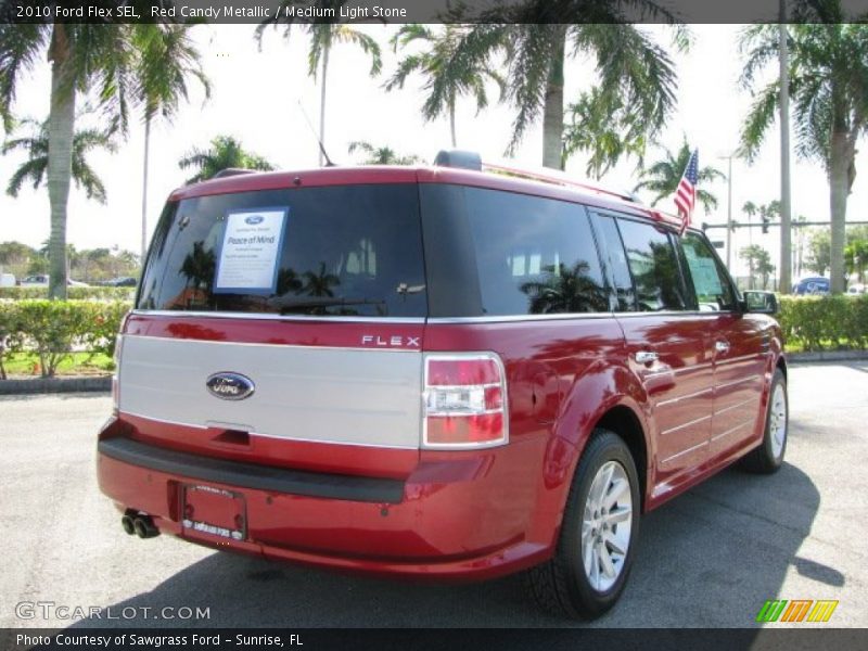 Red Candy Metallic / Medium Light Stone 2010 Ford Flex SEL