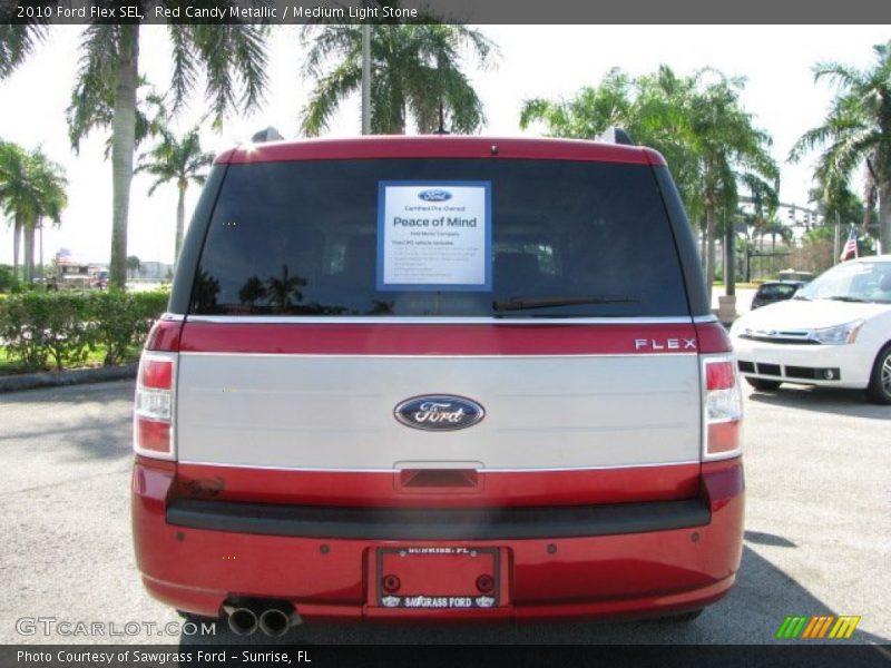 Red Candy Metallic / Medium Light Stone 2010 Ford Flex SEL