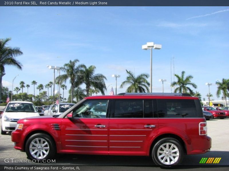 Red Candy Metallic / Medium Light Stone 2010 Ford Flex SEL