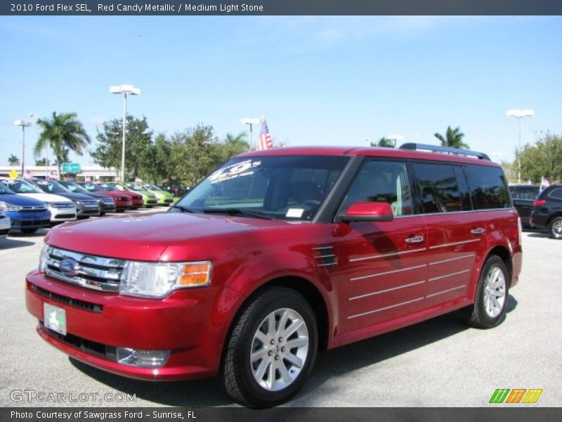 Red Candy Metallic / Medium Light Stone 2010 Ford Flex SEL