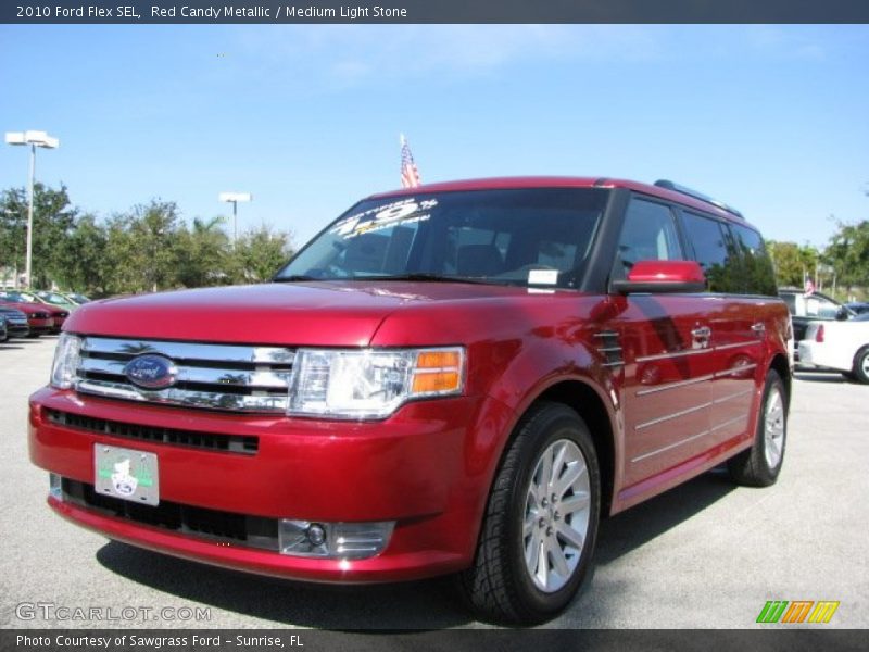 Red Candy Metallic / Medium Light Stone 2010 Ford Flex SEL