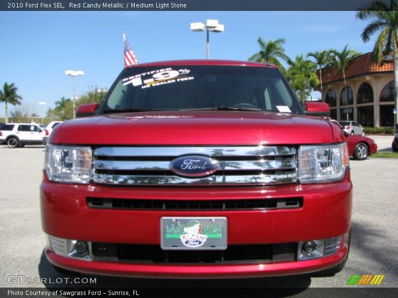 Red Candy Metallic / Medium Light Stone 2010 Ford Flex SEL
