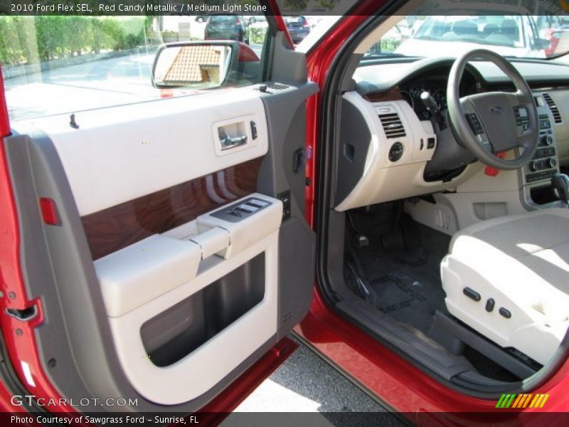 Red Candy Metallic / Medium Light Stone 2010 Ford Flex SEL