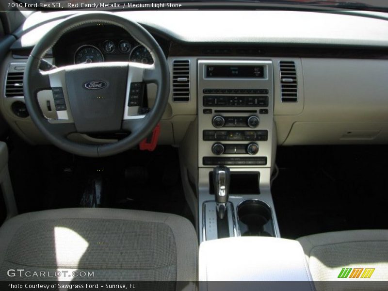 Red Candy Metallic / Medium Light Stone 2010 Ford Flex SEL