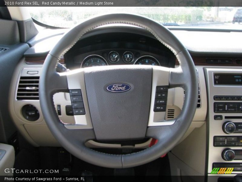 Red Candy Metallic / Medium Light Stone 2010 Ford Flex SEL