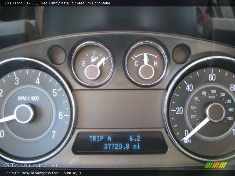 Red Candy Metallic / Medium Light Stone 2010 Ford Flex SEL