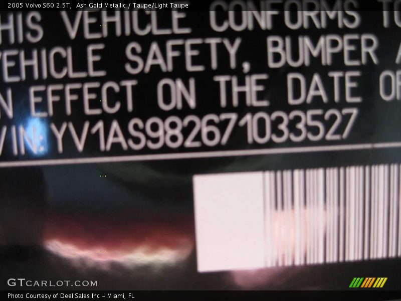 Ash Gold Metallic / Taupe/Light Taupe 2005 Volvo S60 2.5T