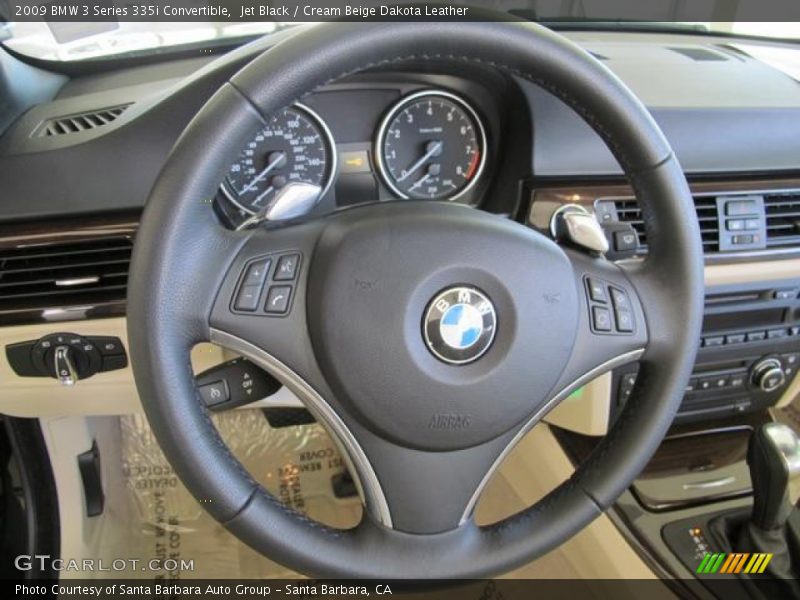 Jet Black / Cream Beige Dakota Leather 2009 BMW 3 Series 335i Convertible