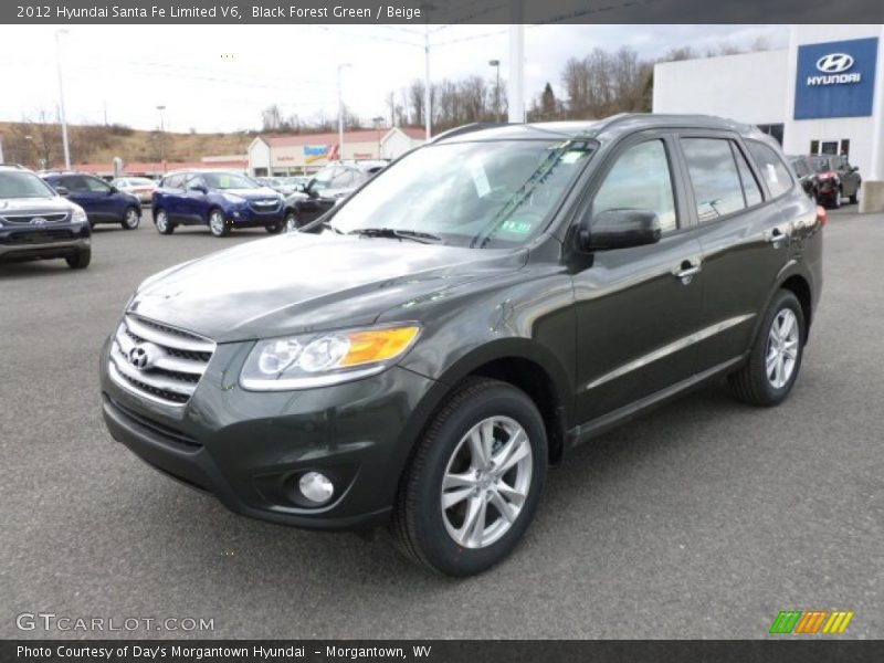 Black Forest Green / Beige 2012 Hyundai Santa Fe Limited V6